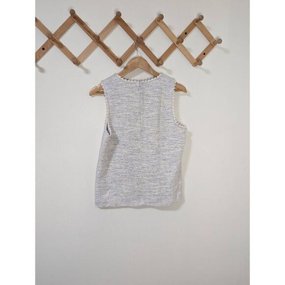 NWT J. Crew Factory Tweed Scalloped Sleeveless Tank Top Shirt - Size M - Picture 4 of 7